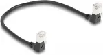 DeLOCK RJ45 Cat.6A S/FTP Slim 90&deg; 0,25 m juodas tinklo kabelis