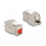 DeLOCK Keystone modulis RJ45 ki&scaron;tukas į LSA Cat.6A beįrankis su raudonu dulkių dangteliu