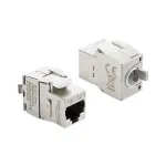 Delock 90990 Keystone modulis RJ45 į LSA Cat.6A, montuojamas be įrankių, ekranuotas metalinis, sidabrinis/baltas