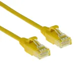 ACT Yellow 1 m LSZH U/UTP CAT6 plonas pataisos kabelis su apsauginiais RJ45 ki&scaron;tukais