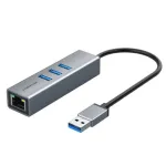 USB 3.0 adapteris extra digital CA913374 &ndash; 3 prievadų USB į RJ45 &scaron;akotuvas, 0,15 m kabelis