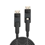 Lindy 100 m &scaron;viesolaidinis hibridinis Mini DisplayPort 1.4 kabelis su nuimamomis DP jungtimis