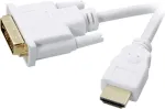 SpeaKa Professional DVI / HDMI adapterinis kabelis DVI-D 18+1 kai&scaron;t. ki&scaron;tukas, HDMI-A ki&scaron;tukas 2.00 m baltas SP-7870336 su paauksuotais kontaktais