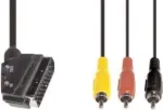 Vaizdo kabelio adapteris e+p VC 119 1,5 m SCART (21 kontaktų) 3 &times; RCA juodas