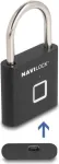 Biometrinė spynelė Navilock 20965 pir&scaron;tų atspaudų skaitytuvu 75&times;45 mm juoda