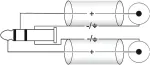 Adapterinis laidas Omnitronic 3,5 mm lizdas į 2x RCA, 90&deg; ki&scaron;tukas, 0,5 m
