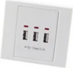 Ki&scaron;tukinis lizdas su USB ShiverPeaks BS60065 baltas