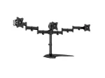 Stalinis monitorių stovas MULTIBRACKETS M Deskstand Basic Triple &mdash; 3 monitoriams, VESA 75x75&ndash;100x100, iki 24 kg, 15&ndash;27 colių, juodas