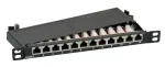 Pataisų skydelis EFB Elektronik 37738.12, 12 prievadų, Cat6a, 0,5U, pilkas