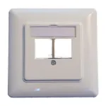EFB Elektronik ET-25091 2 prievadų Keystone rėmo rinkinys &ndash; tiesus DIN49075 lizdas, RAL9003 balta, 80&times;80 mm rėmas su 50&times;50 mm centrine plok&scaron;te