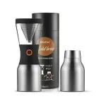 ASOBU KB900 Sidabrinis &scaron;alto virimo kavos aparatas 1,2 l, borosilikatinis stiklas
