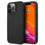 AMG AMHCP13LDOLBK iPhone 13 Pro Hard Case Genuine Leather Hot Stamped Black