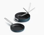 Joseph Joseph Space Fold Handle Ceramic Non-Stick 2-Piece Blue Frying Pan Set