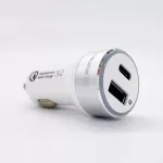 Evelatus Quick Car Charger QCC03 automobilinis įkroviklis, baltas