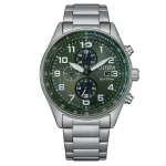CITIZEN Eco-Drive Chronograph Watch CA0770-72X 43mm Nerūdijančio Plieno Žalias Ciferblatas Vyri&scaron;kas