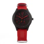 Timex vyri&scaron;kas laikrodis TW2V10900LG 41 mm, juodas ciferblatas, raudona nailono apyrankė