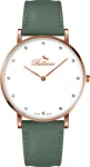 BELLEVUE Woman B57 40mm Quartz Analog Watch Silver Dial Black Leather