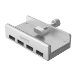 ORICO MH4PU Clamp-on USB Hub 4x USB-A 3.0 - sidabrinis