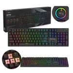SAVIO STYX mechaninė žaidėjų klaviatūra, Outemu Red jungikliai, Hot-swap, standartinio dydžio, US i&scaron;dėstymas, RGB, USB su laidu, 1,5 m kabelis, juoda