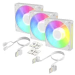 Arctic BioniX P14 A-RGB (White) 3-Pack | 140 mm PWM ventiliatorius su A-RGB ap&scaron;vietimu, 400&ndash;2500 RPM