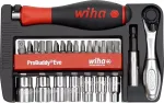 WIHA 46960 Evo 40 dalių bitų ir įmovų rinkinys, 1/4 inch pavara, chromo-vanadžio plienas, su 72 dantų reketu, įmovos 5,5-13 mm, bitai: plok&scaron;ti, Phillips, Pozidriv, Torx, Hex, tvirtame dėkle