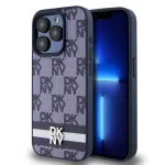 DKNY PU odos languoto ra&scaron;to ir juostelės dėklas, skirtas iPhone 15 Pro, mėlynas