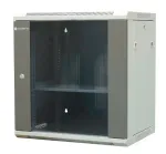 EMITER EM/AP6412 12U sieninis tinklo spintos korpusas 600x450x635mm stiklinėmis durelėmis, juodas