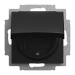 BUSCH-JAEGER SCHUKO ki&scaron;tukinis lizdas su atlenkiamu dangteliu IP44, juodos matinės spalvos 2CKA002013A5538