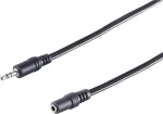 SHIVERPEAKS garso prailginimo kabelis, 3,5 mm jack ki&scaron;tukas į lizdą, 2,5 m, juodas