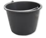Bradas KTW16 16L PVC statybinei kibiras, juodas, apvalus, su metaline rankena ir vidine skale