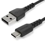 StarTech.com 1m USB-A į USB-C įkrovimo laidas &ndash; tvirtas greitas įkrovimas ir sinchronizavimas USB 2.0 į USB Type C &ndash; patvarus TPE apvalkalas, aramidinis pluo&scaron;tas, M/M, 3A, juodas