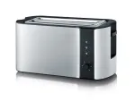 Automatik-Langschlitztoaster AT 2590 (edelstahl/schwarz, 1.400 Watt, f&uuml;r 4 Scheiben Toast)