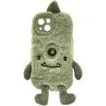 RealPower 495552 Flauschi 1 pūkuotas dėklas telefonui iPhone 15, žalias