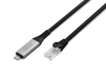 DIGITUS USB-C 3.2 Gen1 - RJ45 Ethernet kabelis - CAT6a S/FTP Juodas - 15 m