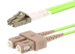 Skaidulinis optinis kabelis LOGON AL5LCSC10I/5I OM5 10 m LC&ndash;SC 50 &micro;m pilnas dupleksas &scaron;viesiai žalias