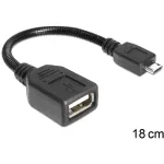 DeLOCK 83293 USB OTG kabelis, Micro-USB B (K) į USB 2.0 A (L), 0,18 m