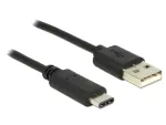USB kabelis DeLOCK 83600 USB 2.0 1m USB C USB A juodas