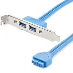 &bdquo;StarTech.com&ldquo; 2 prievadų USB 3.0 A lizdinė plok&scaron;telė, IDC, USB 3.2 Gen 1 (3.1 Gen 1), mėlyna, nerūdijantis plienas, 0,5 m, CE, REACH, 500 mm