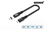 USB4 Gen 3x2 USB-C į USB-C kabelis MicroConnect MC-LS-USB4CC0.15, 0,15 m, juodas