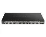 D-Link DGS-1250-48XMP 48 prievadų Gigabit valdomas jungiklis su 4 x 10G SFP+ ir 370W PoE