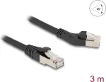 Tinklo kabelis DeLOCK RJ45 Cat.6A 45&deg; kairysis kampinis į tiesų 3 m juodas