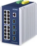Valdomas jungiklis PLANET IP30 pramoninis L3 16 prievadų Gigabit Ethernet