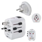 Hama World Travel Pro Light USB universalus ki&scaron;tukinis adapteris Baltas