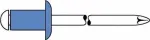 Aklakniedė GESIPA 6310931 Plienas/Plienas 5&times;12 mm Plok&scaron;čia galvutė, diapazonas 6,0&ndash;8,5 mm