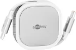 Wentronic goobay Savaiminio įsitraukimo USB-C laidas baltas/sidabrinis 15W tvirtame korpuse (77425)