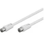Wentronic Goobay anteninis jungiamasis kabelis, 100% ekranuotas, baltas, 5 m &ndash; koaksialinis ki&scaron;tukas į koaksialinę lizdą (50720)