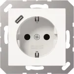Schuko ki&scaron;tukinis lizdas su USB A1520-18CWW Typ C (A1520-18CWW)