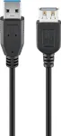 Goobay USB 3.0 ilginimo kabelis 1 m juodas - USB 3.0 A tipo ki&scaron;tukas > USB 3.0 (74149)
