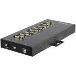 StarTech.com 8 prievadų serijinis USB centras &ndash; USB 2.0 į RS232/RS485/RS422 adapteris, IP30, metalinis, bėgio montavimui, 15kV ESD apsauga