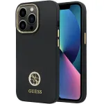 Guess GUHCP13LM4DGPK iPhone 13 Pro / 13 Hardcase Silicone Logo Strass 4G Black
